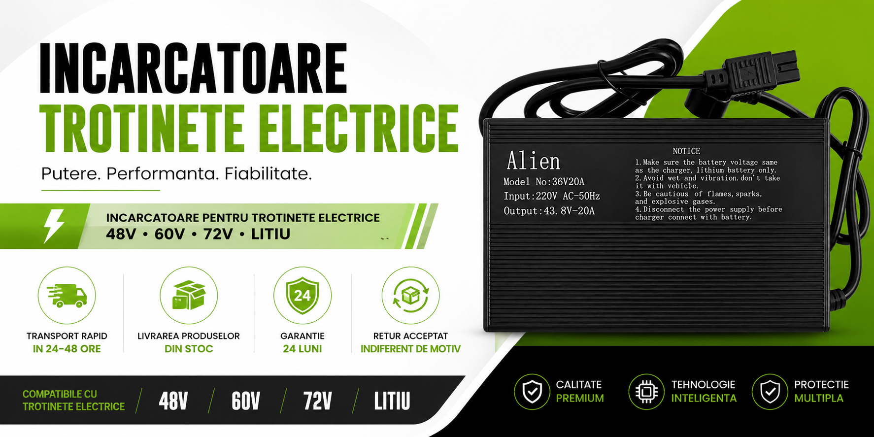 Incarcatoare Trotinete Electrice